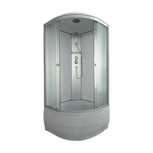 Душевая кабина AQUAPULSE 4001Е 80х80х220см. fabric white (в/п) с пластиковой задней стенкой.
