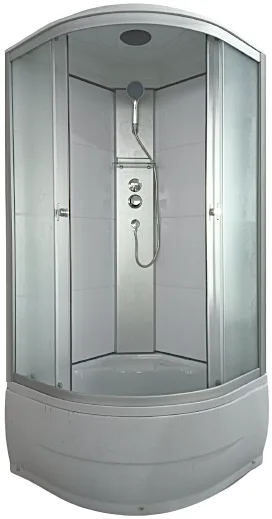 Душевая кабина AQUAPULSE 4001Е 80х80х220см. fabric white (в/п) с пластиковой задней стенкой.