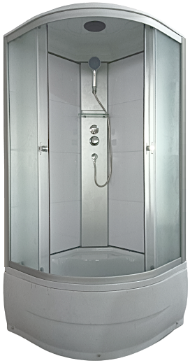 Душевая кабина AQUAPULSE 4001Е 80х80х220см. fabric white (в/п) с пластиковой задней стенкой.