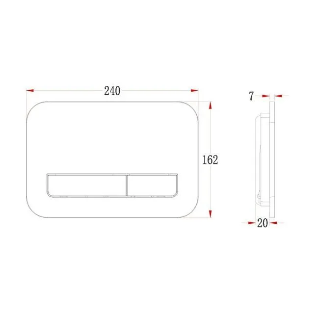 Кнопка смыва Veconi FLUSH V12, FLV12-CM, 240х162х7, пластик, хром матовый