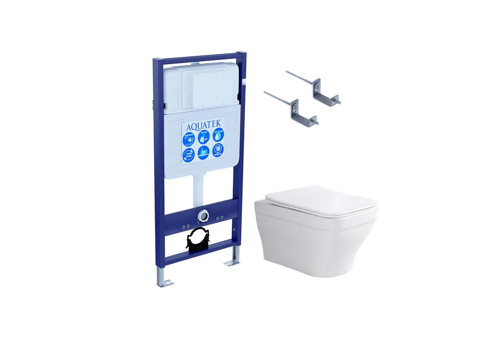 SET AQUATEK АМАДЕО KKI2 (рама AQUATEK Standard INS-0000012+крепеж KKI-0000002+унитаз АМАДЕО AQ1163-00 с тонким сиденьем soft-close)