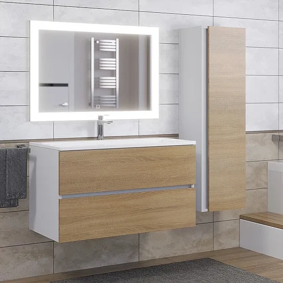 Комплект мебели Uperwood Barsa 90 белый/дуб сонома, подвесной