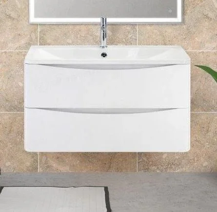 Тумба с раковиной BelBagno Аква (Acqua) 100 белый глянец подвесная