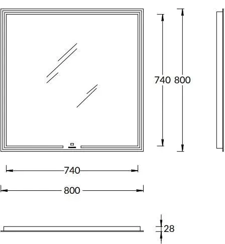 Зеркало Kerama Marazzi Mio 80*80 с Led подсветкой