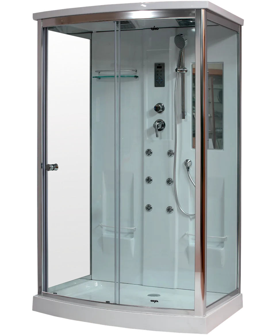 Timo Lux T-7715 душевая кабина 120*90*225, турецкая баня хамам, стульчик прозрачный