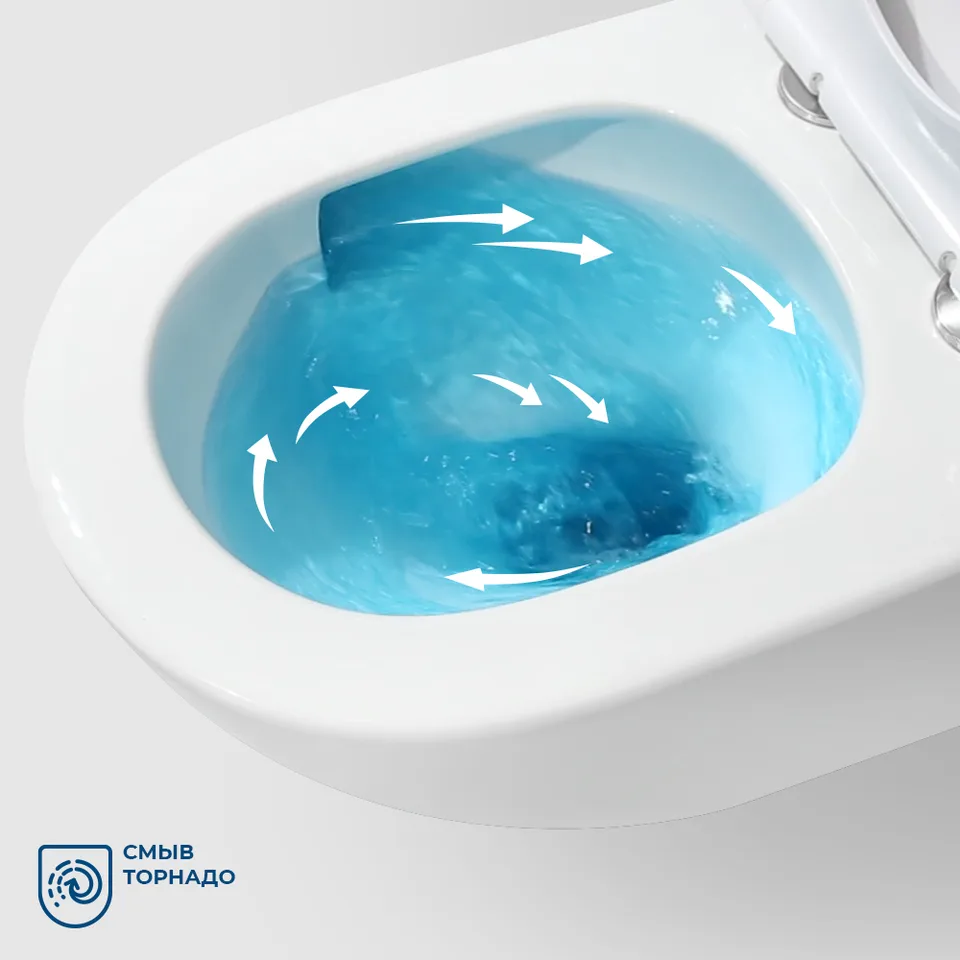 Унитаз подвесной безободковый с сиденьем и смывом TORNADO BelBagno AMANDA-TOR BB051CH-TOR-FC/SC