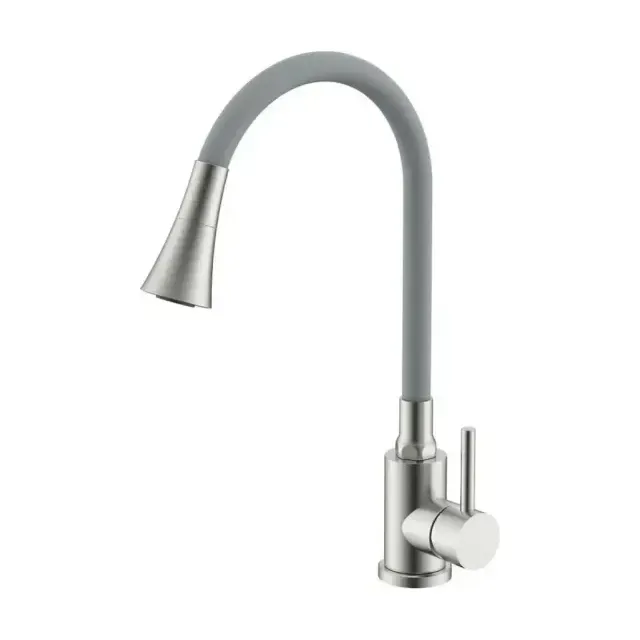 Смеситель Splenka S201.4307.05 для кухни с гибким изливом сатин