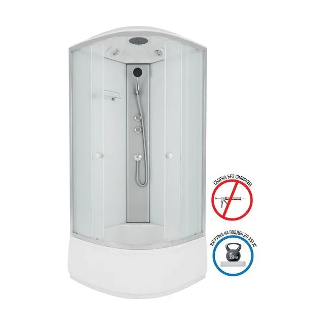 Душевая кабина Niagara Eco E100/40/MT (100х100х215) высокий поддон(40см),стекло матовое