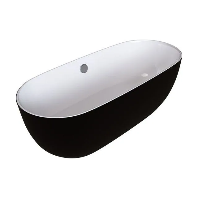 Ванна отдельностоящая Grossman Classic GR-2401MB (150х75х54) цвет черный/белый матовый