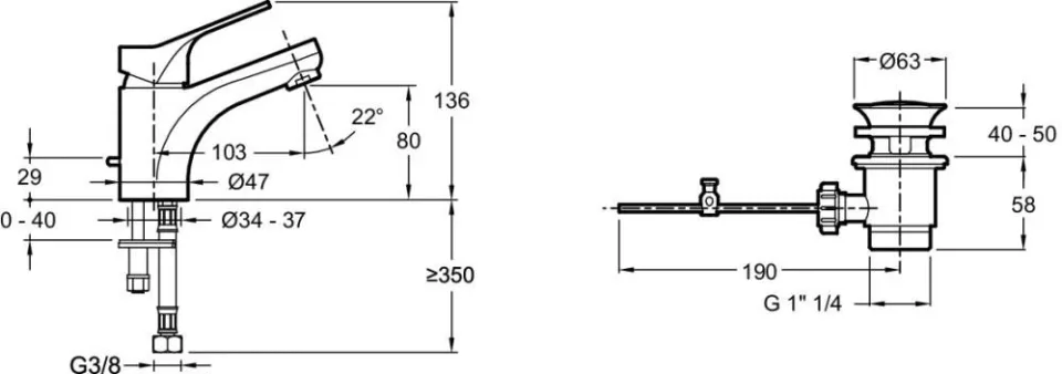 Смеситель Jacob Delafon Brive для раковины E75759-4-CP