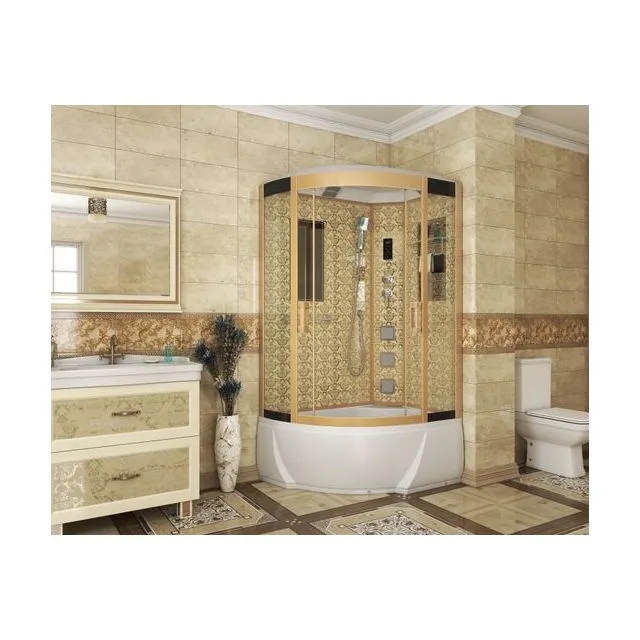 Душевая кабина Niagara Luxe NG-7712GR (80x120х215) высокий поддон(38см),дверь раздвижная,стенки золото