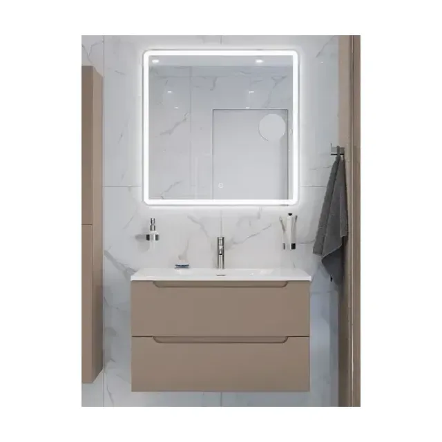 Тумба с раковиной BelBagno Этна (Etna) 80 бежевая матовая (раковина BB-8099-80)