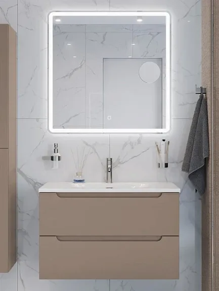 Тумба с раковиной BelBagno Этна (Etna) 80 бежевая матовая (раковина BB-8099-80)