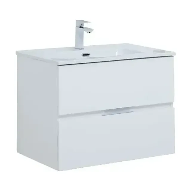 Тумба с раковиной Aquanet Алвита New 70 2 ящика, белый матовый