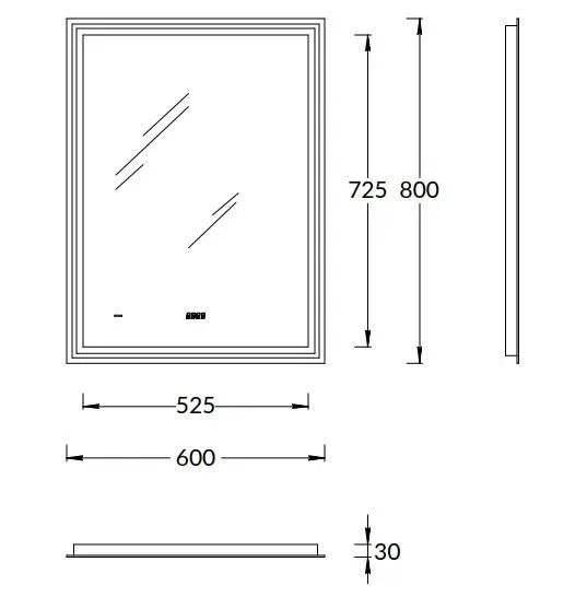 Зеркало Kerama Marazzi Tecno 60 с подсветкой, с функцией антизапотевание