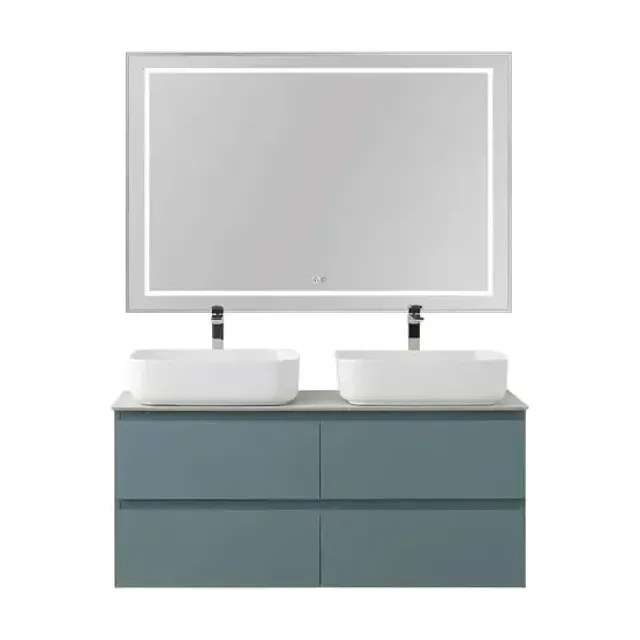 Комплект мебели BelBagno Крафт (Kraft) 120 с четырьмя ящиками голубой матовый (столешница цемент)