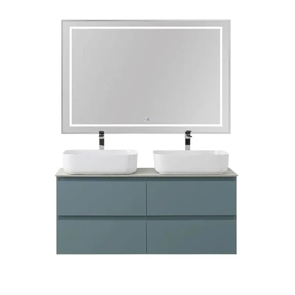 Комплект мебели BelBagno Крафт (Kraft) 120 с четырьмя ящиками голубой матовый (столешница цемент)