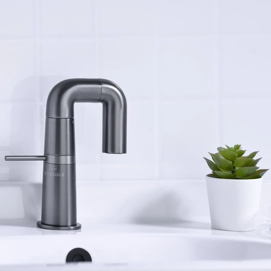 Смеситель Haiba HB10813-3 для раковины оружейная сталь