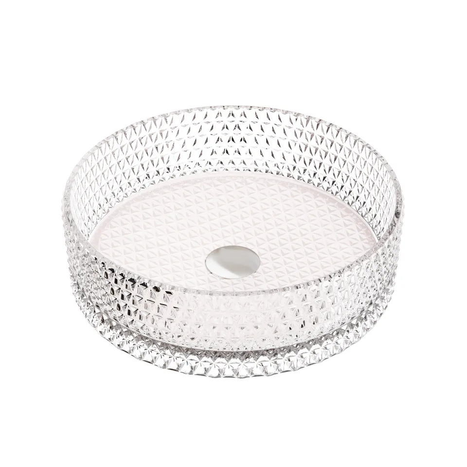 Раковина из стекла Ceramica Nova Кристалл (Cristal) 36 см CN6061 накладная цвет розовый