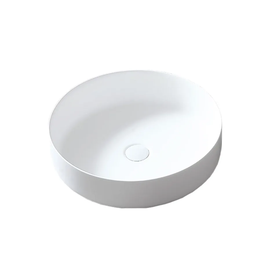 Раковина Солид Серфейс (Solid Surface) Vincea VBS-6S16MW, 450*450*130, накладная, цвет белый матовый