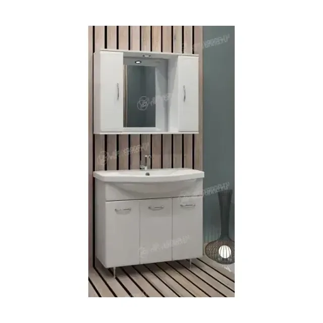 Комплект мебели Stella Polar Концепт 90 белый глянец с бельевой корзиной