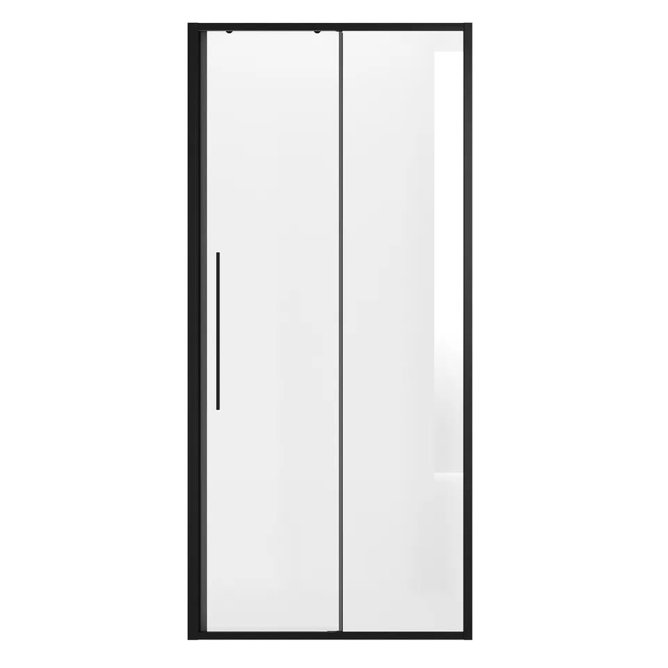 Дверь в нишу Niagara Nova NG-84-9AB (90х195) черный матовый,стекло прозрачное,дверь раздвижная,1 место