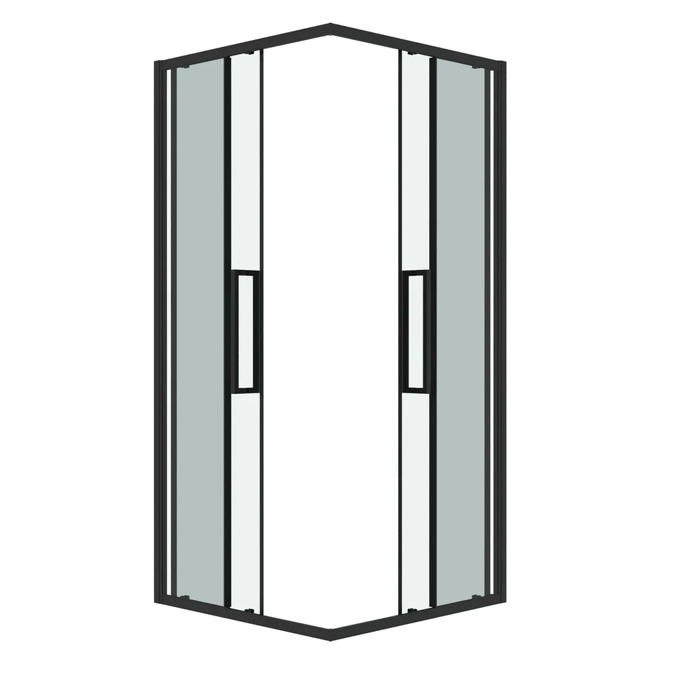 Душевое ограждение Grossman Cosmo 300.K33.02.9090.21.00 (90х90х195) квадрат,раздвижная,черный матовый,стекло прозрачное, 1 место