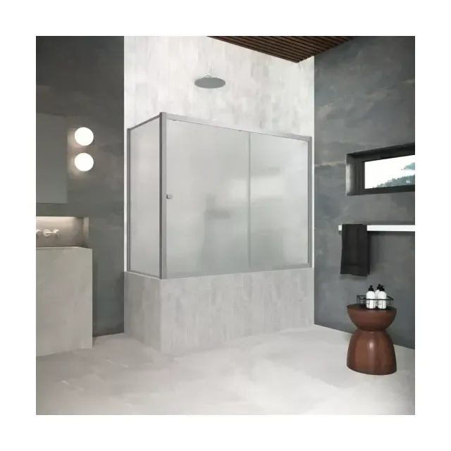 Шторка на ванную ZV+ZVF Protec 170*90 07 10, профиль матовый хром, стекло сатин