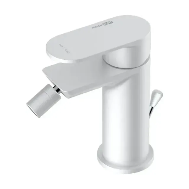 Смеситель WasserKRAFT Mindel 8506 для биде с донным клапаном, белый Soft-touch