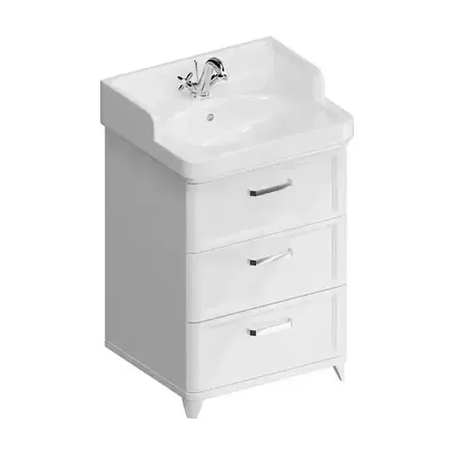 Тумба с раковиной Kerama Marazzi Pompei 60 белый глянец, 3 ящика