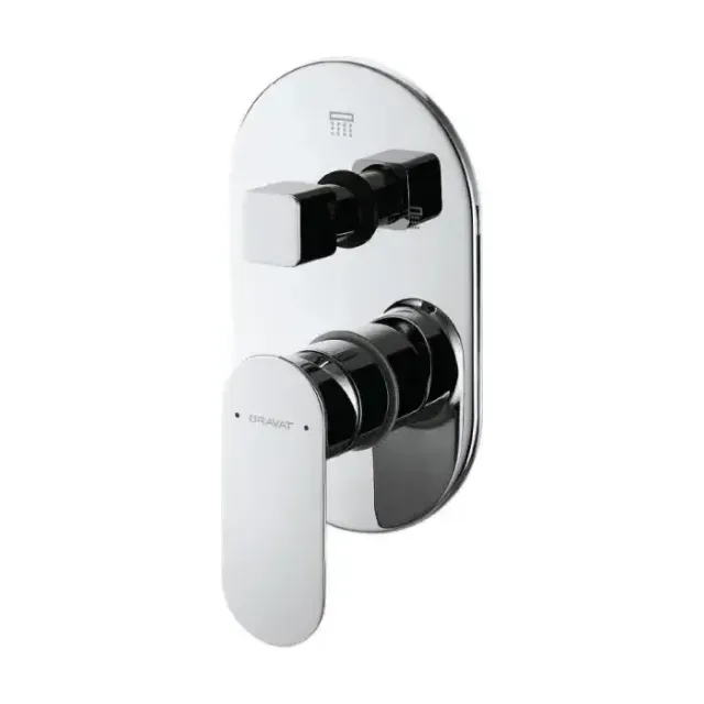 Смеситель Bravat Gina (P69194C-ENG+D969CP-B-ENG) для ванны и душа скрытый монтаж (3-функц) хром (комплект)