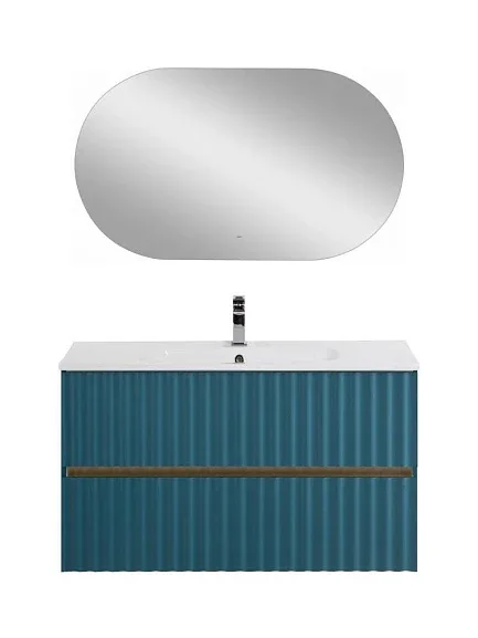 Комплект мебели Art&Max Элегант/Elegant 100 с LED подсветкой ручек аквамарин