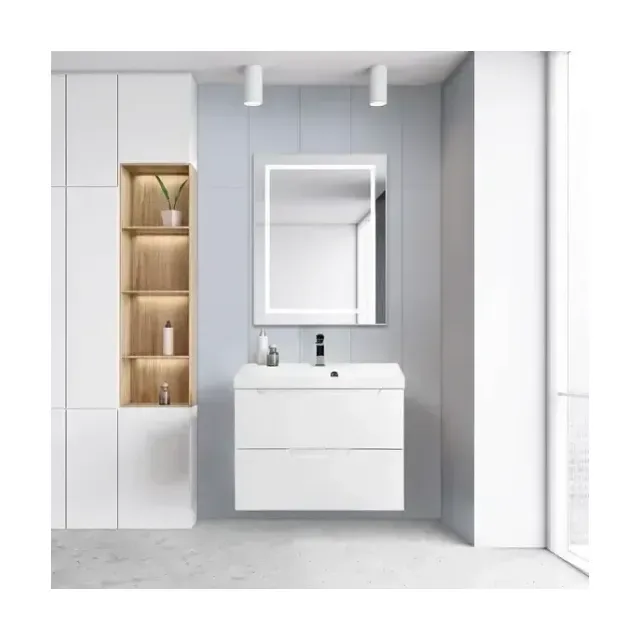 Комплект мебели BelBagno Виттория (Vittoria) 70 белый глянец (с белой раковиной)