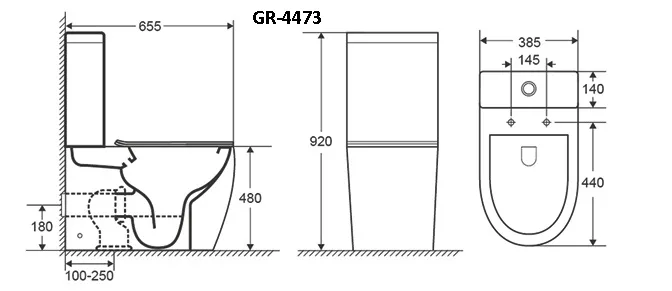 Унитаз напольный Grossman Style GR-4473S (655х365х920) безободковый,белый с высокой чашей,микролифт,2 места