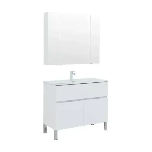 Комплект мебели Aquanet Алвита New 100 1 ящик, 2 дверцы, белый матовый