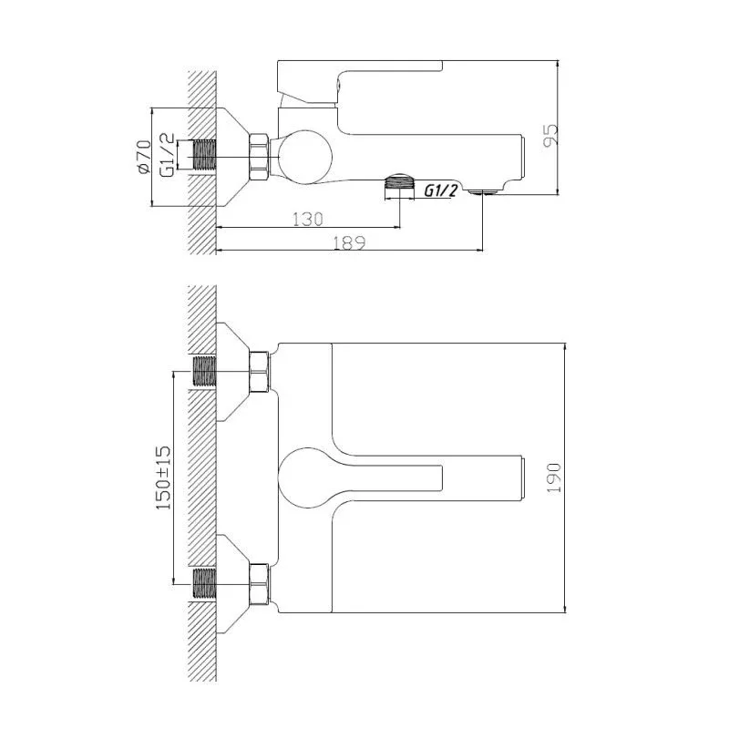 Смеситель Haiba HB60652 для ванны и душа
