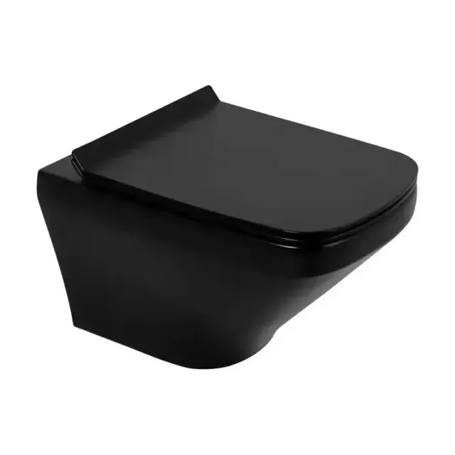 Подвесной унитаз BelBagno Села (Sela) BB3201CHR-MB 36*54 безободковый,черный матовый