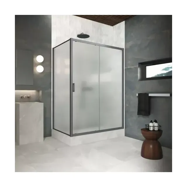 Душевой уголок ZP+ZPV Protec 130*95 06 10, профиль GunMetal, стекло сатин
