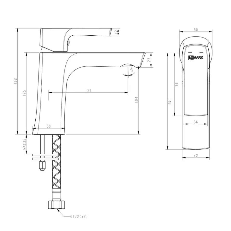 Смеситель Lemark Ursus LM7206BL для раковины с донным клапаном черный
