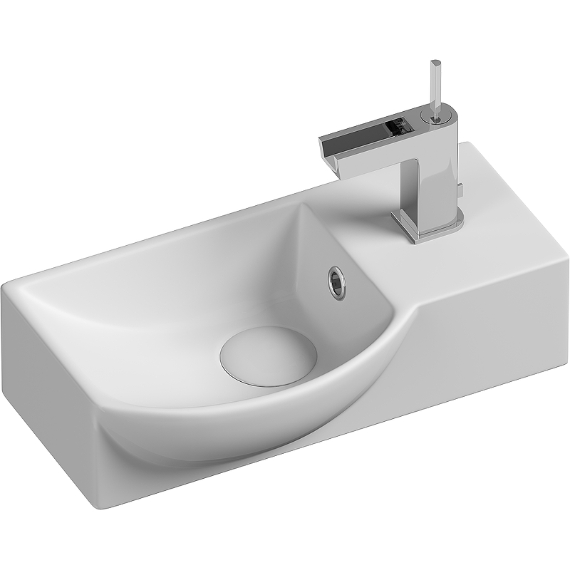 Раковина из сантехнического фарфора Ceramica Nova Элемент (Element) 40 см CN6039L подвесная цвет белый