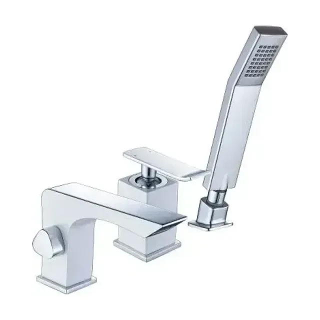 Смеситель на борт ванны Lemark Contest LM5845CW на 3 отверстия хром/белый