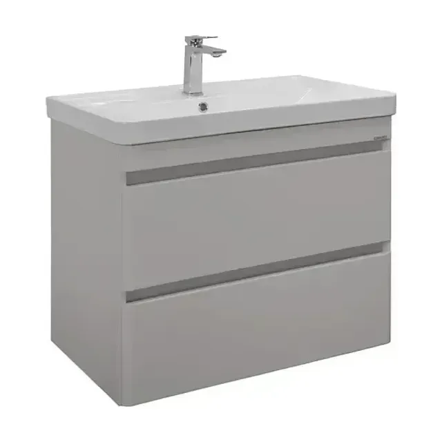 Тумба с раковиной Comforty Енисей 80П2 альпийский иней (раковина Comforty 4480)