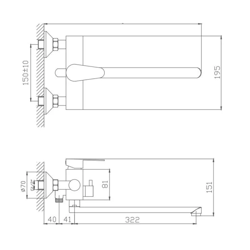 Смеситель Haiba HB22802 универсальный сталь матовая