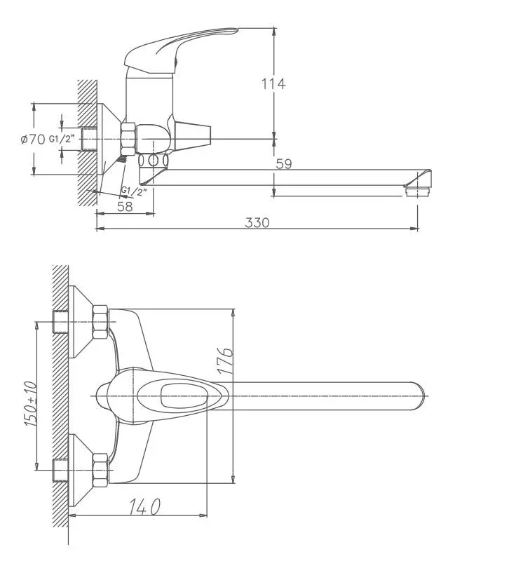 Смеситель Haiba HB2203 универсальный
