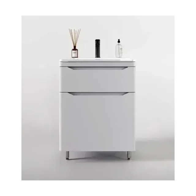 Тумба с раковиной Style Line Марелла Люкс 60 напольная белая матовая