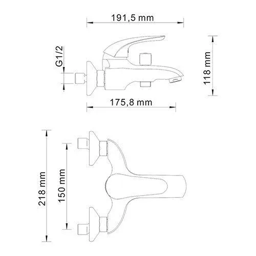 Смеситель WasserKRAFT Rossel 2801 для ванны и душа