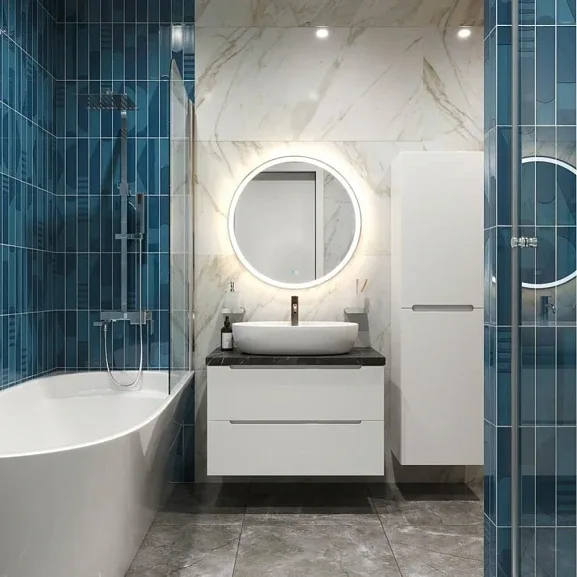 Тумба с накладной раковиной BelBagno Этна (Etna) 100 белый глянец