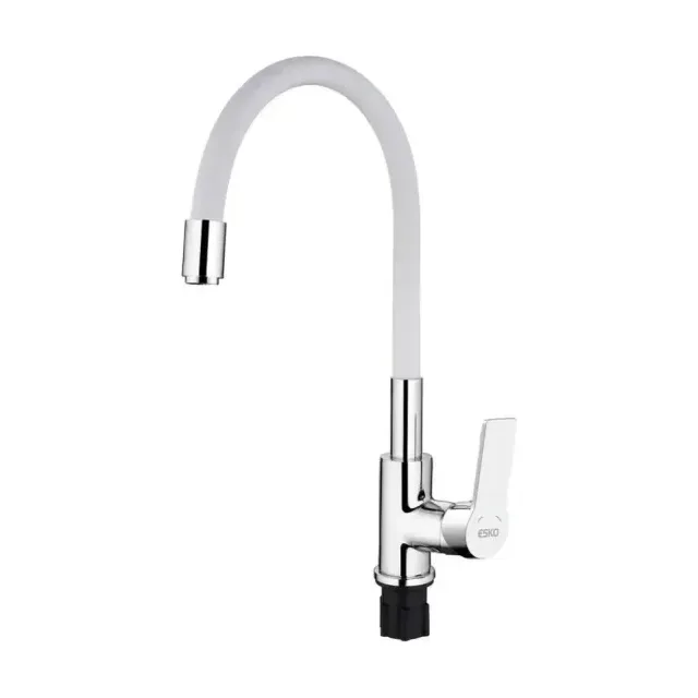 Смеситель Esko Coral CL 519 W для кухни с R-изливом, белый