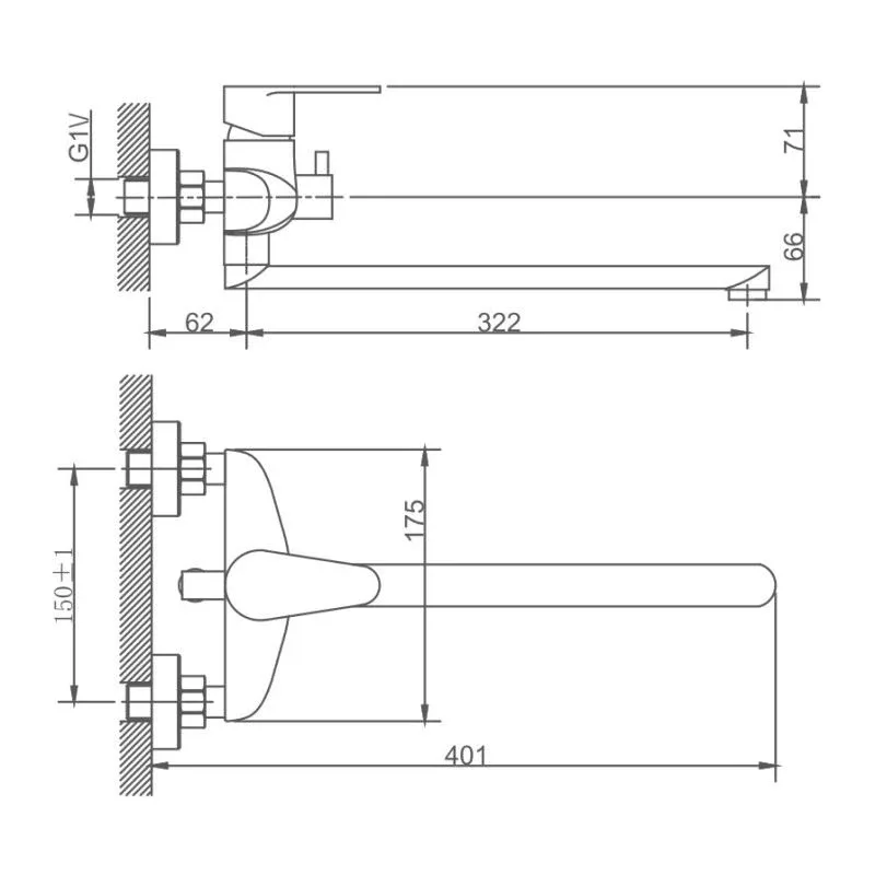 Смеситель Haiba HB22801-2 универсальный сталь матовая