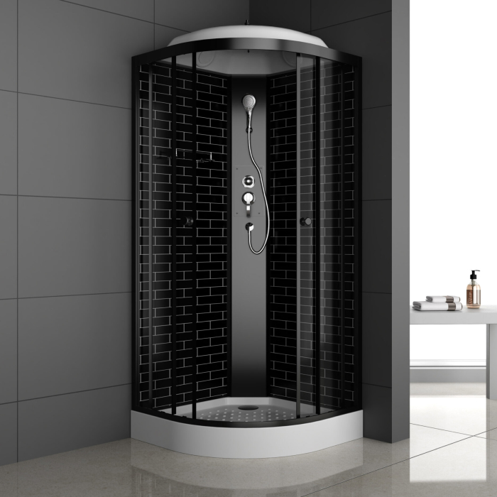 Душевая кабина ODA-5020 черный кирпич 90 x 90 x 210